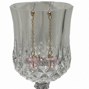 Pink butterfly Crystal earrings